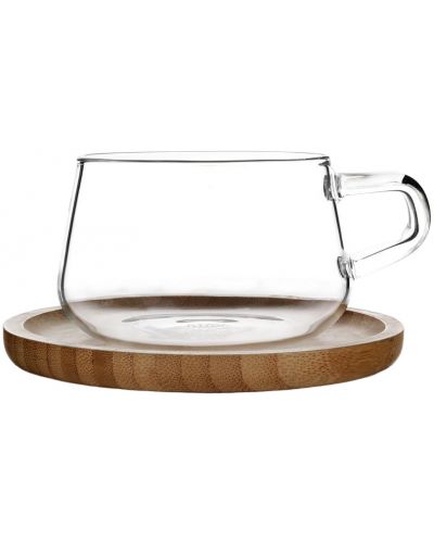 Ceașcă de ceai cu farfurioară Viva Scandinavia - Classic, 250 ml, bambus și sticlă - 1