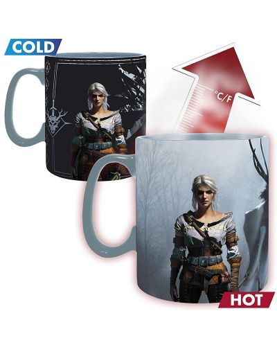 Pahar cu efect termic ABYstyle Games: The Witcher - Geralt & Ciri, 460 ml - 2