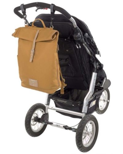 Geantă pentru cărucior de copii cu accesorii Lassig - Rolltop, Curry - 5