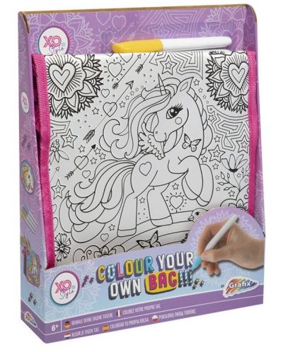 Geantă de colorat Grafix - Pony, cu 4 markere - 1