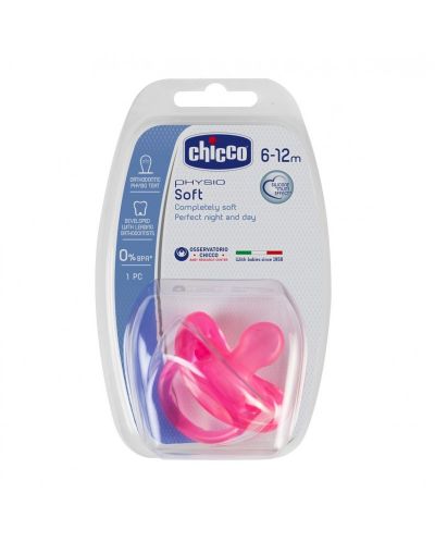 Suzeta din silicon Chicco Physio Soft - 6-12 luni, roz	 - 1