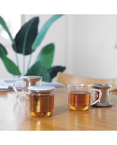Ceașcă de ceai cu strecurătoare Viva Scandinavia - Minima, 400 ml, cu capac maro - 8