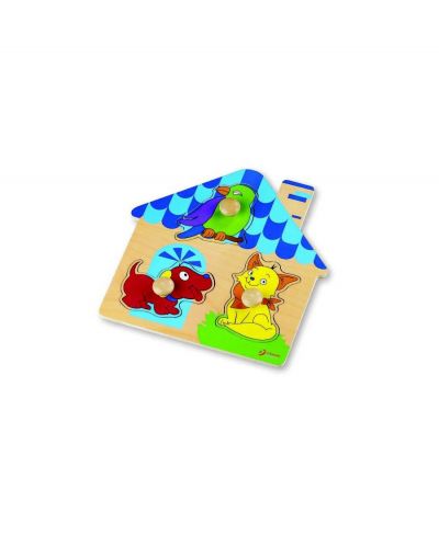 Puzzle pentru bebelusi din lemn - casuta Classic World - 1