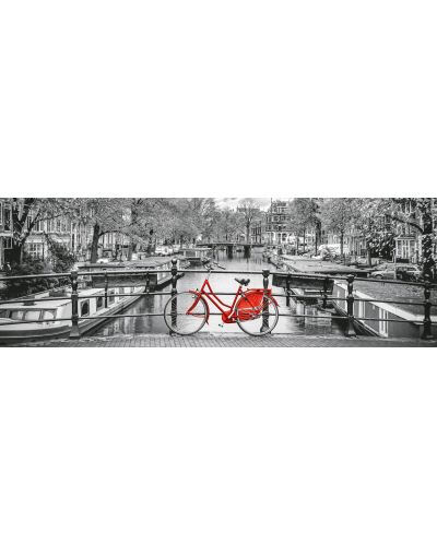 Puzzle panoramic Clementoni de 1000 piese - Bicicleta din Amsterdam  - 2