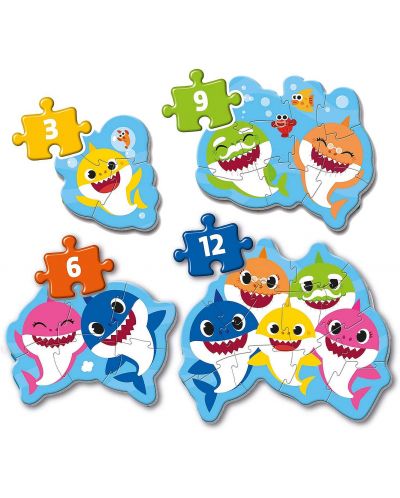 Puzzle pentru bebelusi Clementoni 4 in 1 - Baby Shark - 2