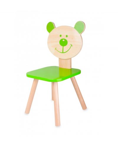 Scaun ursulet din lemn pentru copii Classic World - Verde - 1