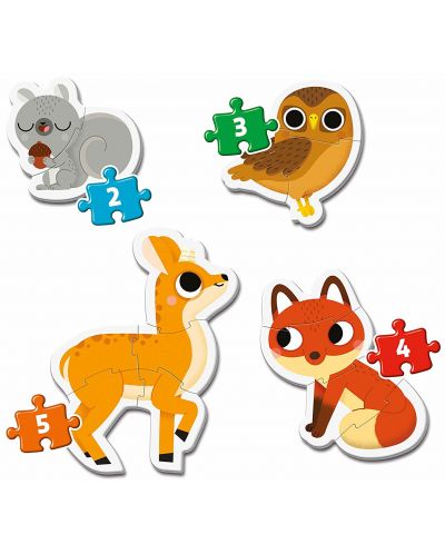 Puzzle bebeb Clementoni 4 in 1 - Animalele din padure - 2