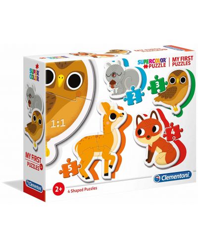 Puzzle bebeb Clementoni 4 in 1 - Animalele din padure - 1