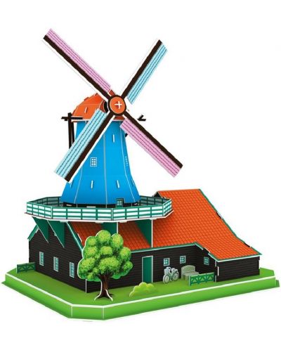 Puzzle 3D Cubic Fun de 71 piese – Dutch Windmill - 1