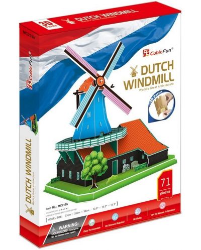 Puzzle 3D Cubic Fun de 71 piese – Dutch Windmill - 3