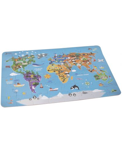 Puzzle Classic World cu 48 de piese - Harta lumii - 1
