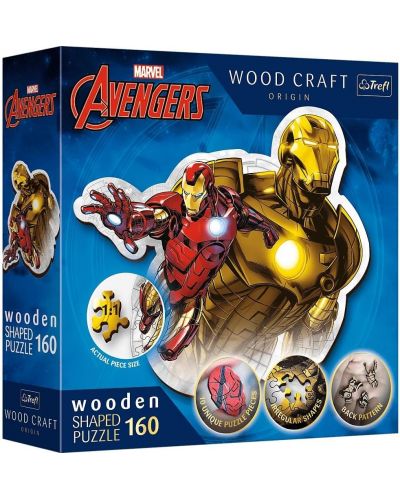 Puzzle din lemn Trefl de 160 de piese - Viteazul Iron Man - 1