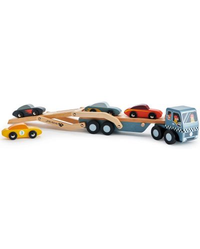 Set de jucării din lemn Tender Leaf Toys - Autobuz cu 4 mașini - 4
