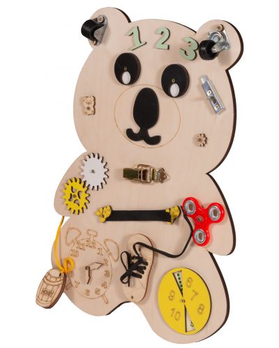 Tablă Montessori din lemn Moni Toys - Bear - 2