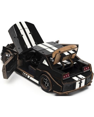 Puzzle 3D din lemn Unidragon de 248 piese - Mașină GT, neagru - 3