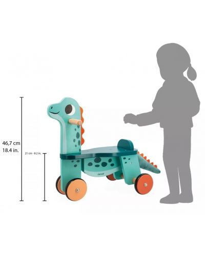 Jucărie din lemn pentru călărie Janod - Dinozaur - 9