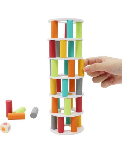 Set de jucării din lemn Pino Toys - Turn de sortare și echilibrare - 2