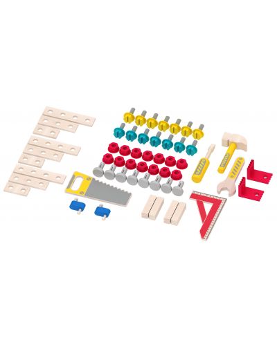Acool Set de jucării din lemn - banc de lucru cu unelte - 2