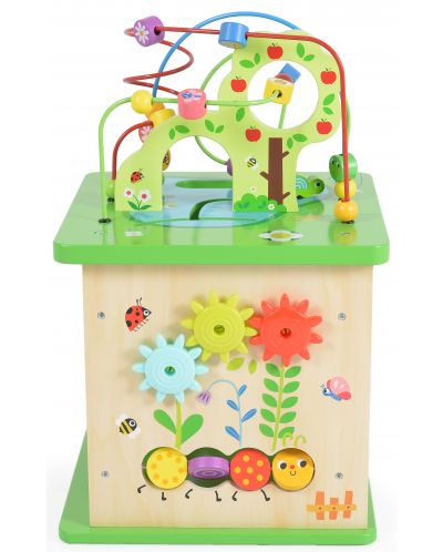 Cub de jucării din lemn Tooky Toy Cube - Centrul de joacă, Forest - 5