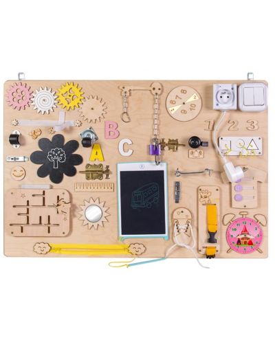 Tablă Montessori electronică din lemn Moni Toys - 1