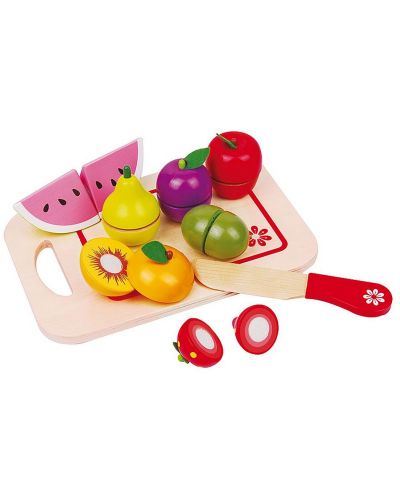 Set de joaca Lelin - Fructe de taiat din lemn - 1