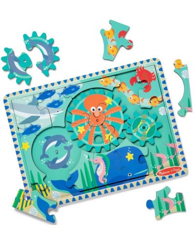 Puzzle din lemn  Melissa & Doug - Facilități subacvatice, 18 piese - 3