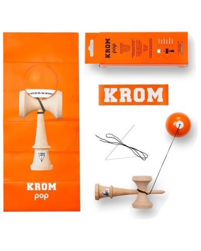Joc de dexteritate din lemn KROM Kendama - Pop LOL Kendama