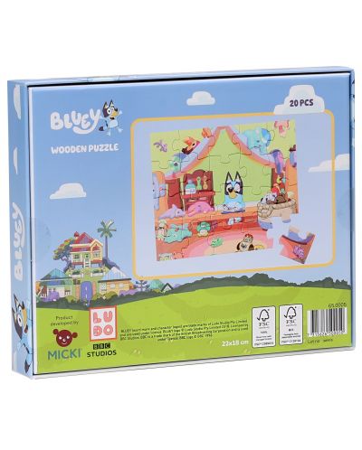 Puzzle din lemn  Micki - Bluey, 20 piese - 5