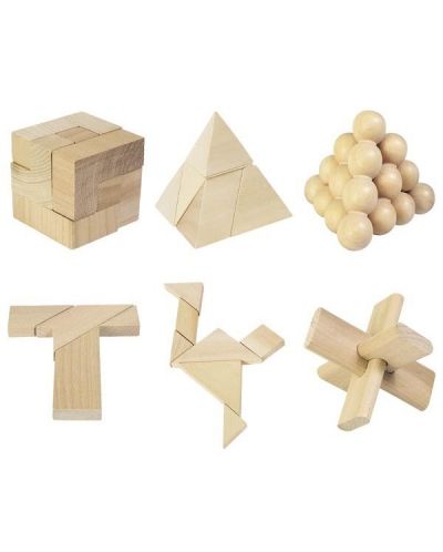 Puzzle-uri din lemn pentru copii Goki - 24 buc., in punga de bumbac - 1