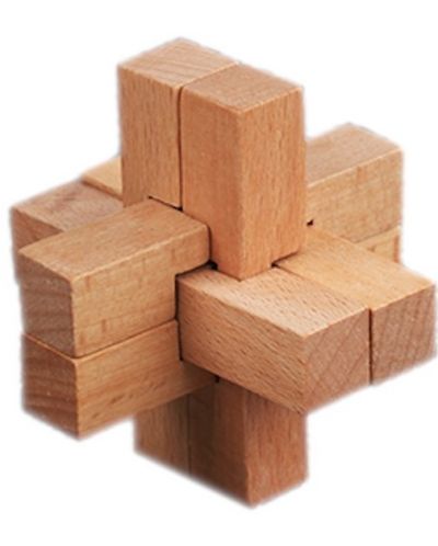 Puzzle 3D din lemn Johntoy - Enigma, tip 8 - 1