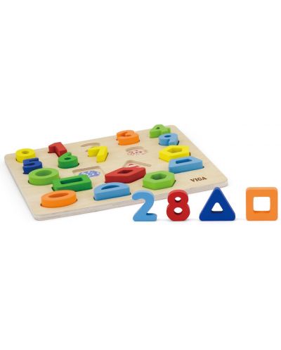 Puzzle din lemn Viga - Numere și forme - 2
