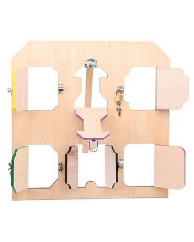 Tablă de lemn Smart Baby - Ușă cu 6 încuietori - 2
