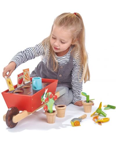Set de jucării din lemn Tender Leaf Toys - Cărucior de grădinărit cu accesorii - 3
