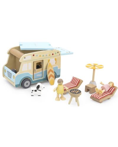 Set din lemn  Viga - Camper cu figuri - 1