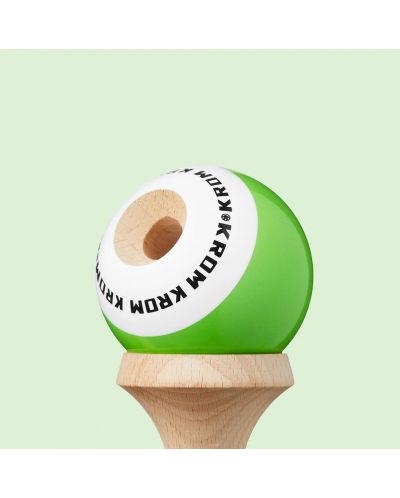 Joc de dexteritate din lemn KROM Kendama - Pop Kendama, verde