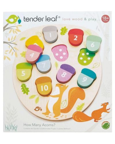 Tender Leaf Toys Joc educațional din lemn - Câte ghinde sunt acolo - 3