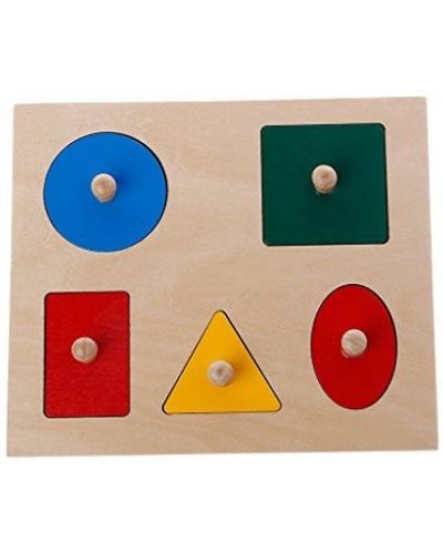Puzzle din lemn Smart Baby - Cu forme geometrice - 1