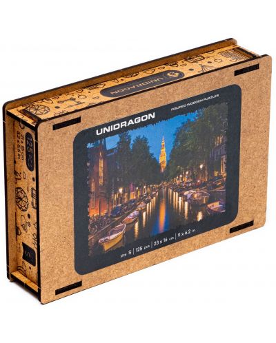 Puzzle din lemn Unidragon de 125 piese - Amsterdam (marimea S) - 1