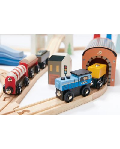 Set de tren din lemn Tender Leaf Toys - Trenul de munte incredibil - 4