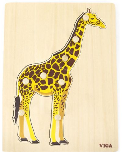 Puzzle Montessori din lemn Viga - Girafa - 1