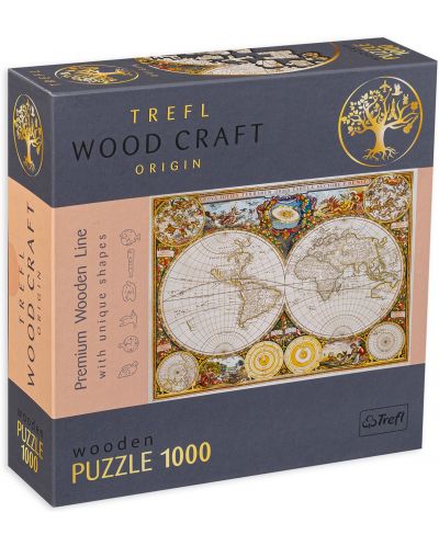 Puzzle din lemn Trefl de 1000 piese - Harta veche - 1