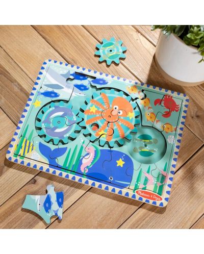 Puzzle din lemn  Melissa & Doug - Facilități subacvatice, 18 piese - 7