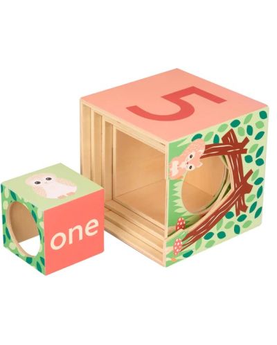 Cuburi din lemn Orange Tree Toys - Animale din pădure - 3