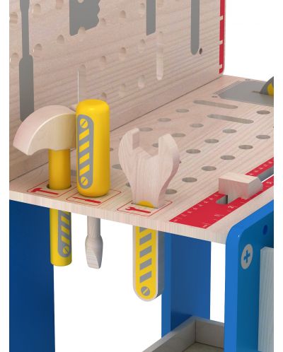 Acool Set de jucării din lemn - banc de lucru cu unelte - 4