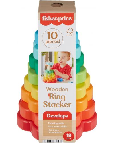 Jucarie de insirat din lemn Fisher Price - Inele - 2