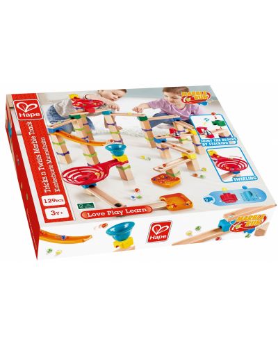 HaPe International Set de joacă din lemn - Tricks n Twists Pistă cu bile - 9