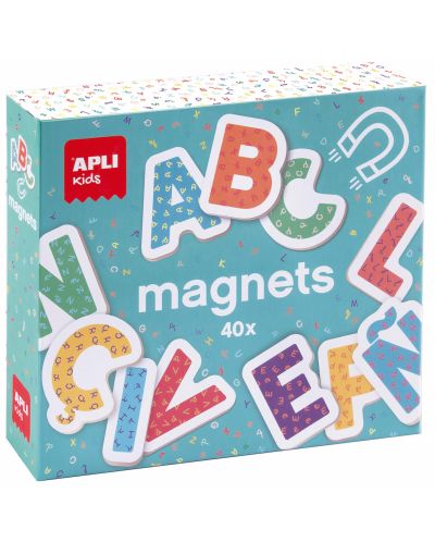 Litere magnetice din lemn Apli Kids, 40 de bucăți (engleză) - 1