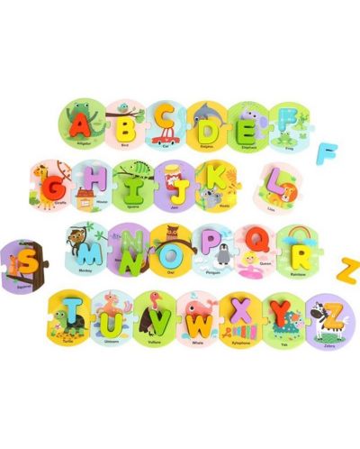Puzzle din lemn Tooky toy - Alfabetul englez - 2