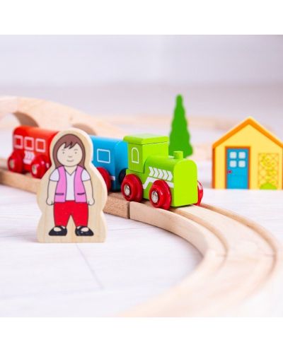Set din lemn - Trenulet cu sine si figurine, 40 piese - 4