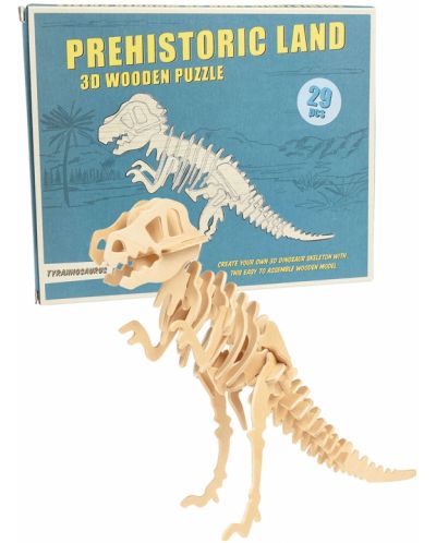 Puzzle 3D din lemn  Rex London - Lumea preistorica, Tiranosaur - 1